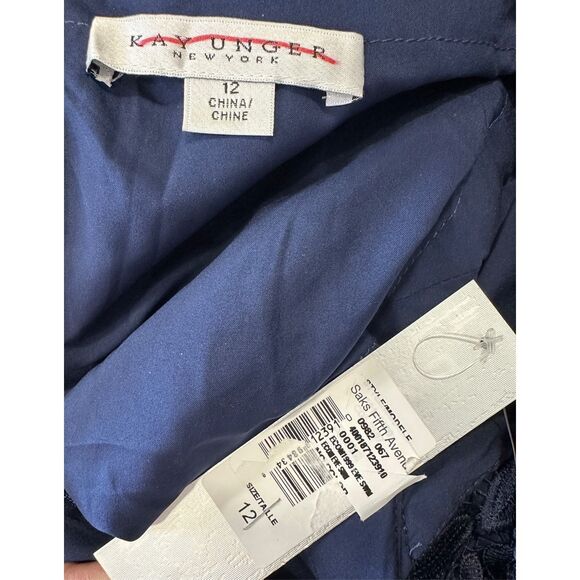 Kay Unger Claudia Pleated Lace Gown Size 12 $398 - Picture 8 of 8